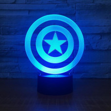 3D Светильник Captain America Shield